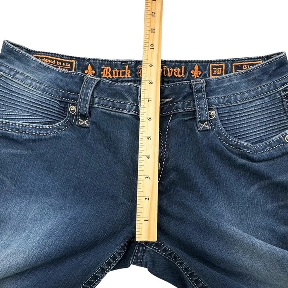 Rock Revival Gia Straight Jeans. Hem has been cut. RAW HEM 27” Inseam. 30” W - Picture 12 of 14